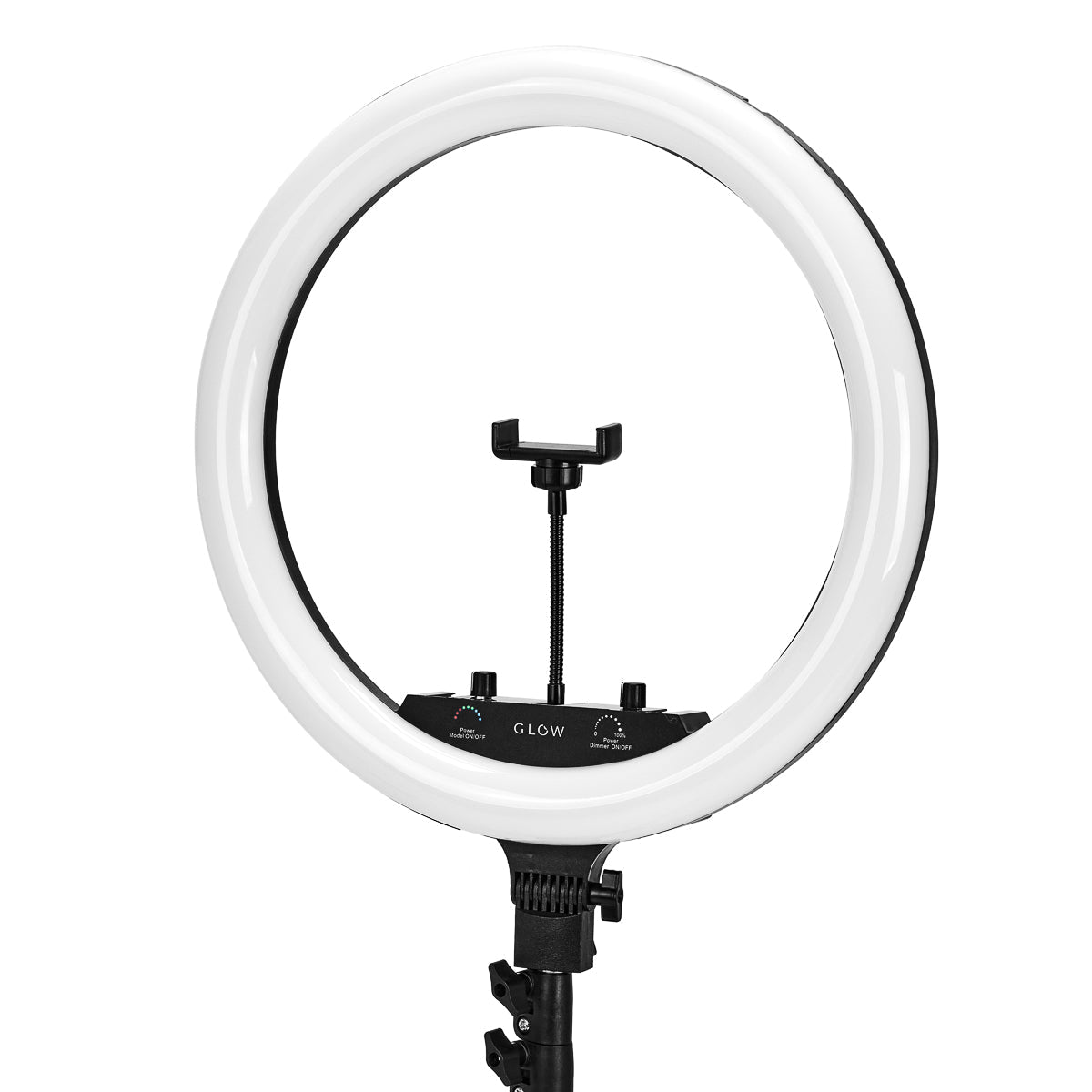 Ringlamp Glowwer 18" met statief 45W Zwart