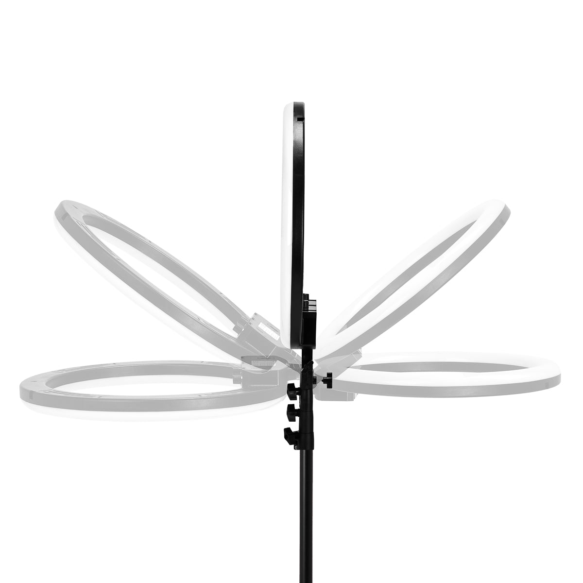 Ringlamp Glowwer 18" met statief 45W Zwart