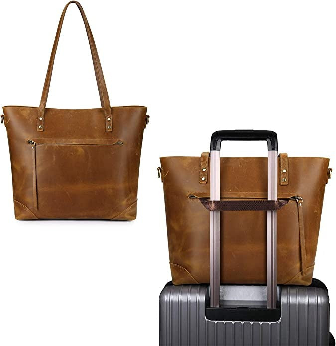 Vintage Leather Tote Bag - Stijlvol en Duurzaam - Geschikt voor Dagelijks Gebruik