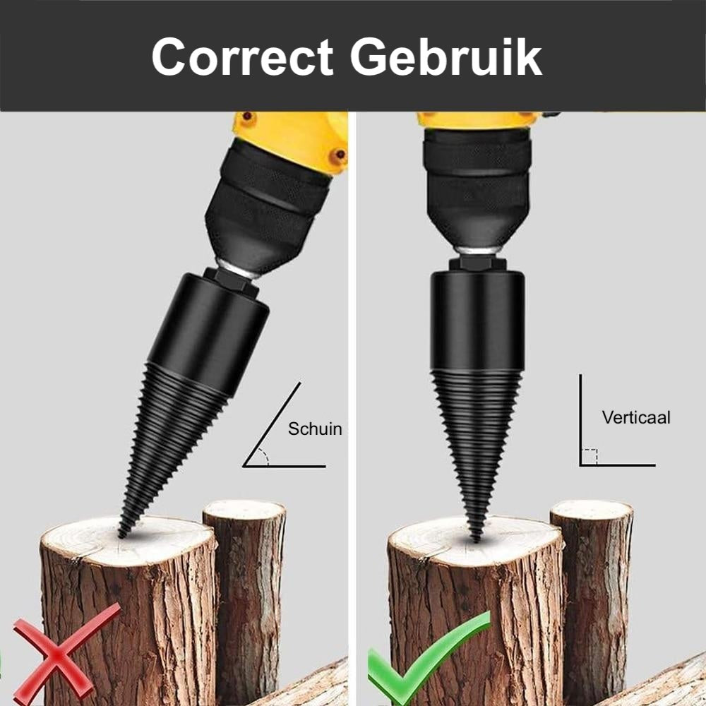 BoorBaas HoutSplitter - Werkt met elke boor!