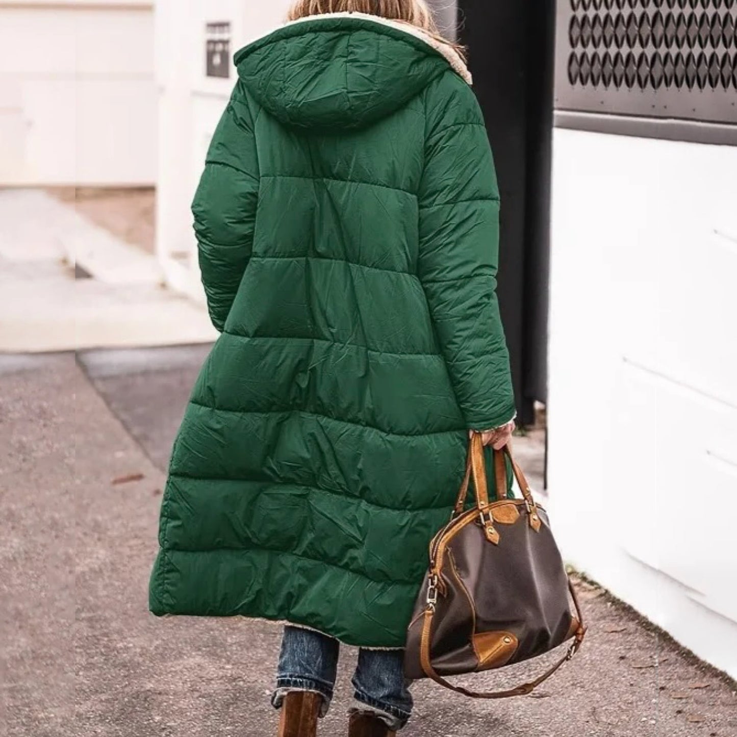 ShineStyle | Dubbelzijdige Pufferjas met Luxe Sherpa en Capuchon