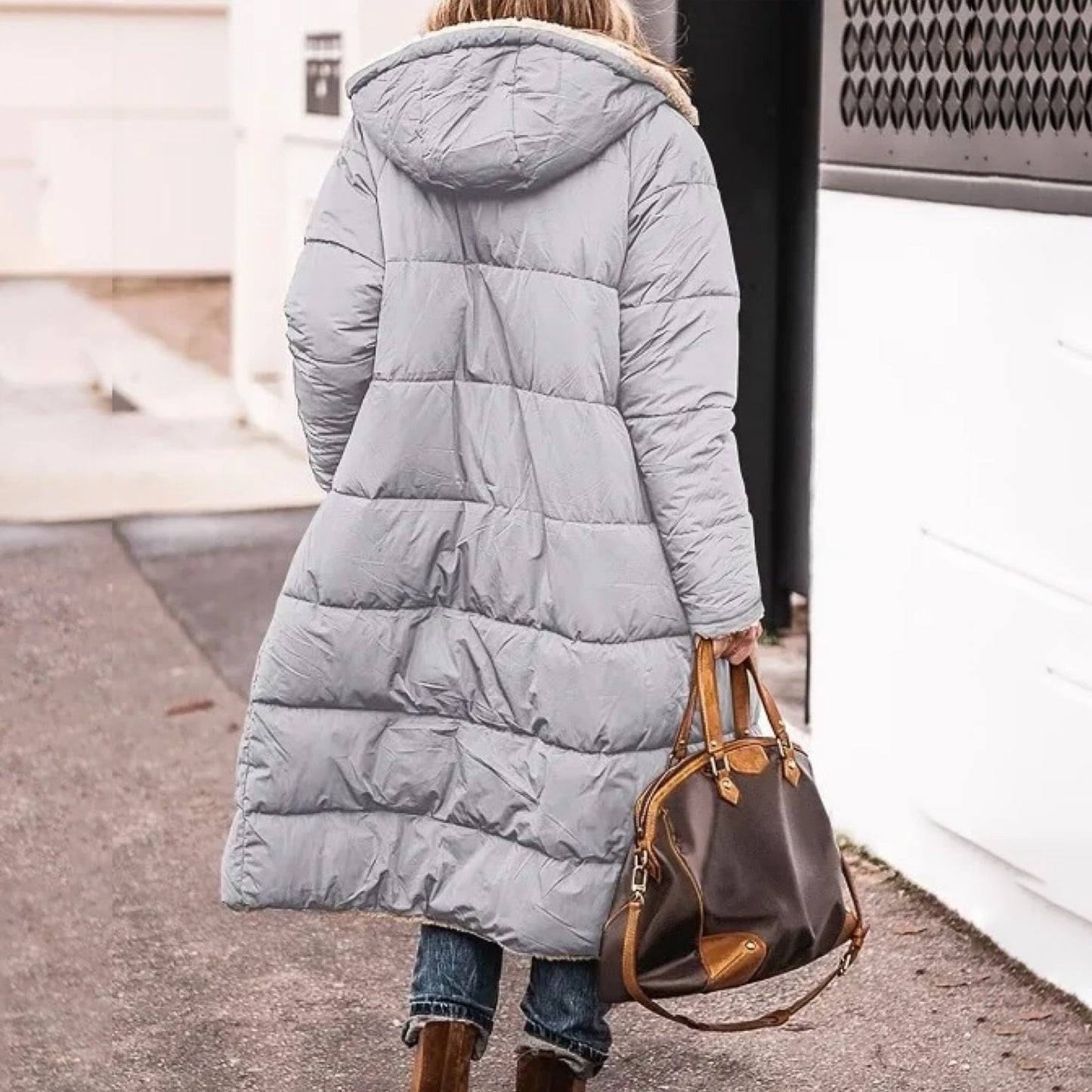 ShineStyle | Dubbelzijdige Pufferjas met Luxe Sherpa en Capuchon