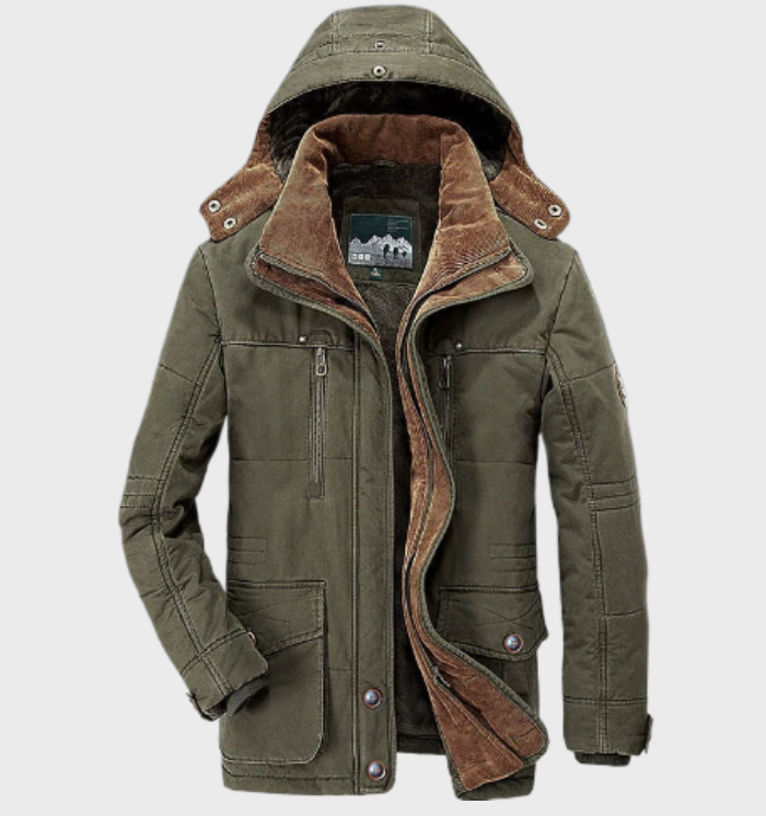 Maximus - Warme herenjas voor de winter met een capuchon en ruime zakken