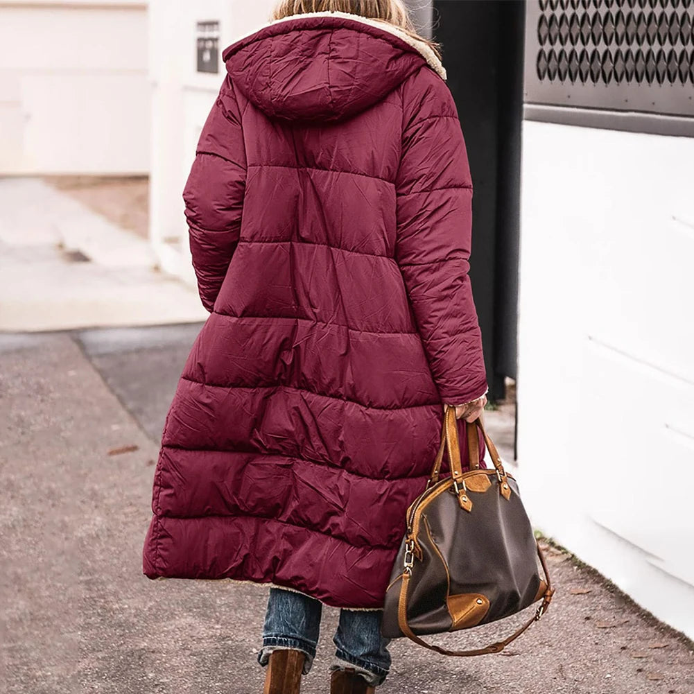 ShineStyle | Dubbelzijdige Pufferjas met Luxe Sherpa en Capuchon