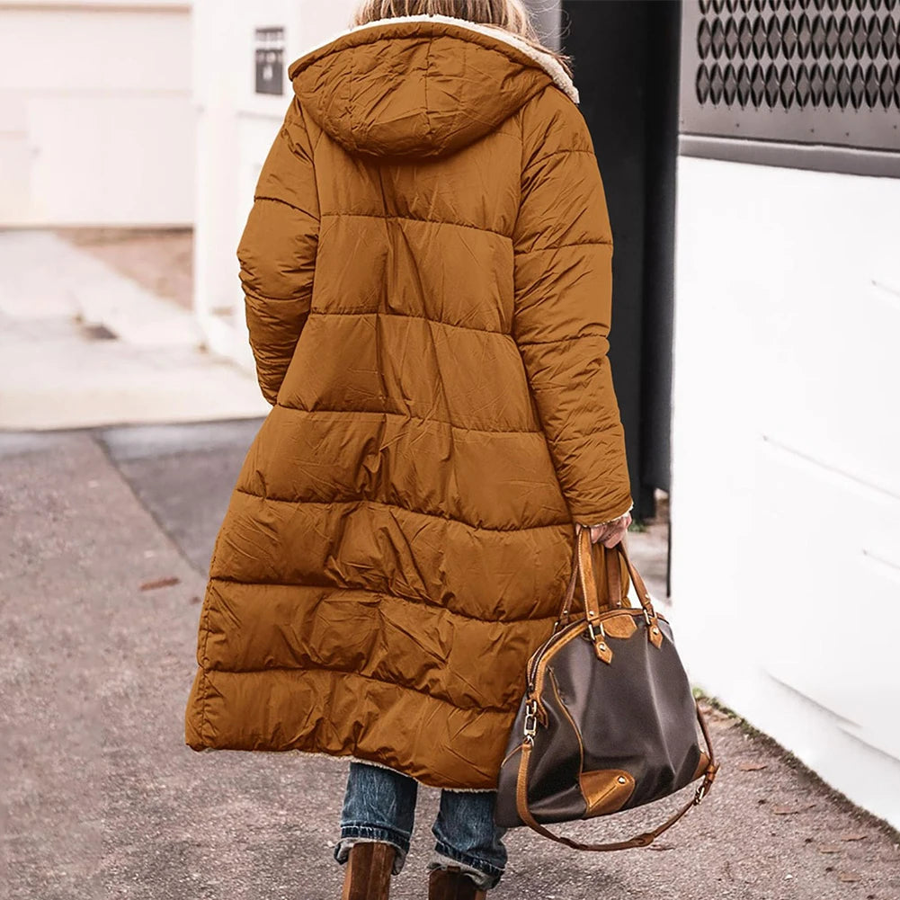 ShineStyle | Dubbelzijdige Pufferjas met Luxe Sherpa en Capuchon
