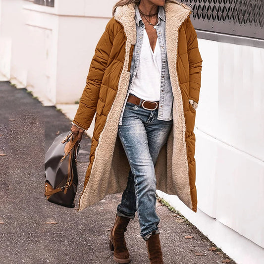 ShineStyle | Dubbelzijdige Pufferjas met Luxe Sherpa en Capuchon