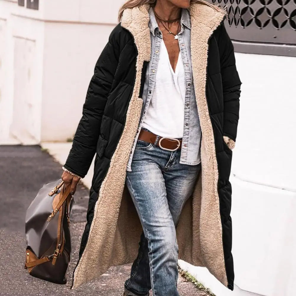 ShineStyle | Dubbelzijdige Pufferjas met Luxe Sherpa en Capuchon