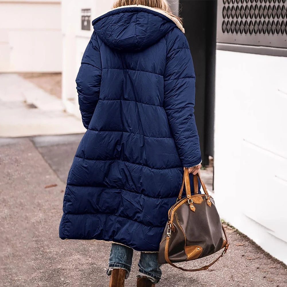 ShineStyle | Dubbelzijdige Pufferjas met Luxe Sherpa en Capuchon