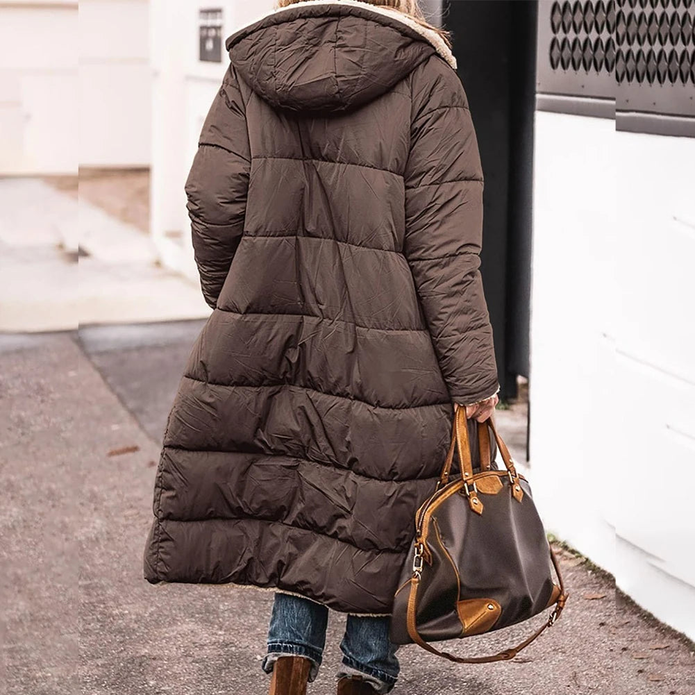 ShineStyle | Dubbelzijdige Pufferjas met Luxe Sherpa en Capuchon