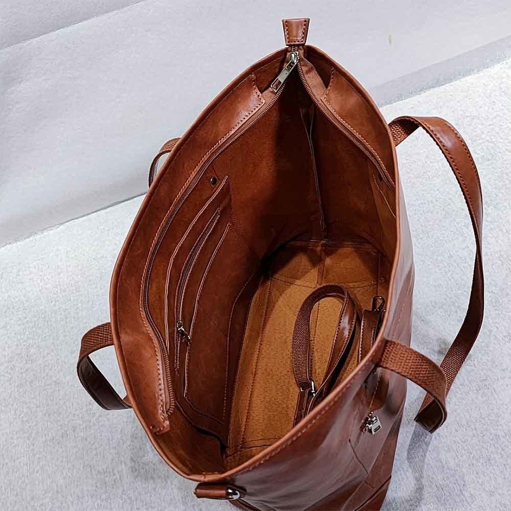 Vintage Leather Tote Bag - Stijlvol en Duurzaam - Geschikt voor Dagelijks Gebruik