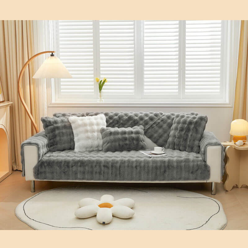Gezellige Pluche Effen Kleur Antislip Bankhoes