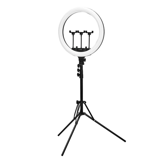 Ringlamp Glowwer 18" met statief 45W Zwart
