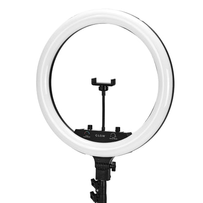 Ringlamp Glowwer 18" met statief 45W Zwart