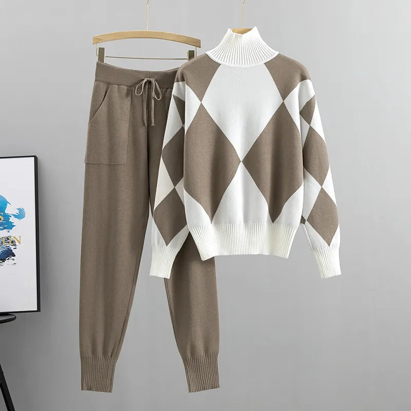 Emilia - Trui met lange mouwen en zakken Broek tweedelige set