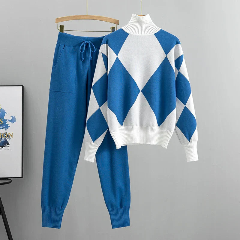 Emilia - Trui met lange mouwen en zakken Broek tweedelige set