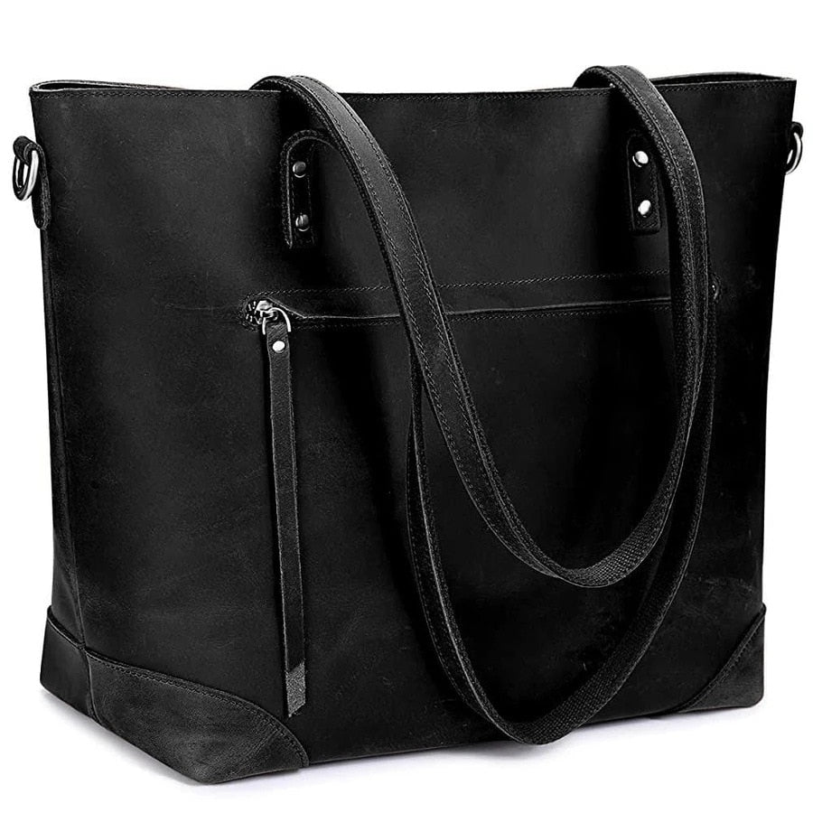 Vintage Leather Tote Bag - Stijlvol en Duurzaam - Geschikt voor Dagelijks Gebruik