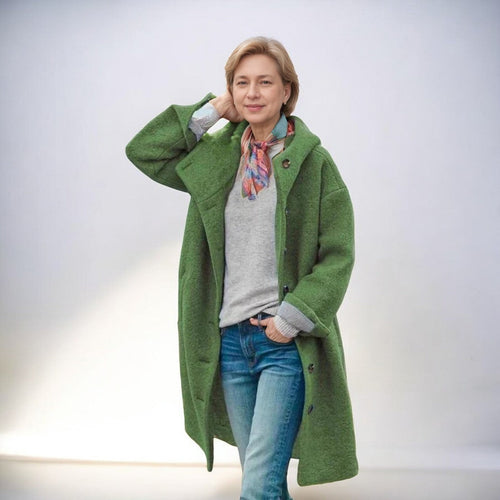 Anna - Mantel met lange mouwen en knopen