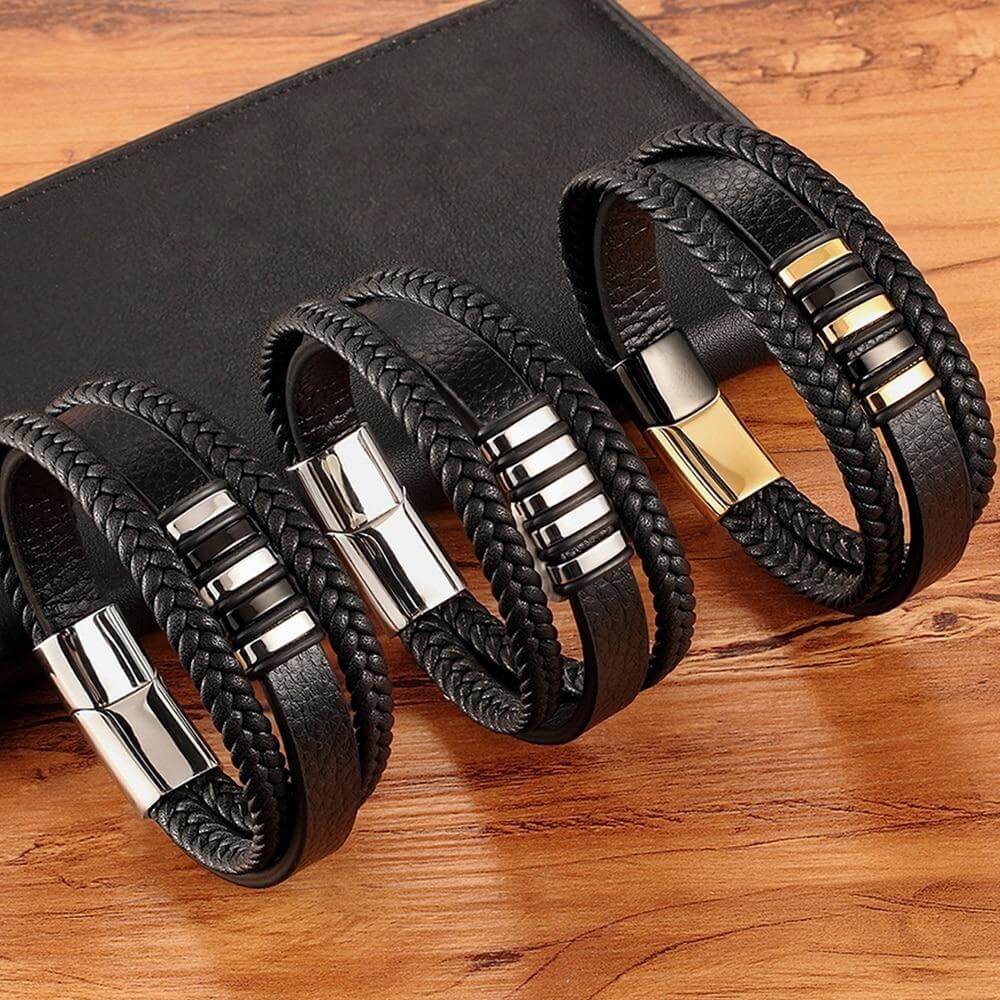 LeatherLux - Stijlvolle Echt Lederen Armbanden Voor Mannen