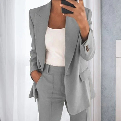 Mona Solid Women's Suit - Twee Delig Pak Dames