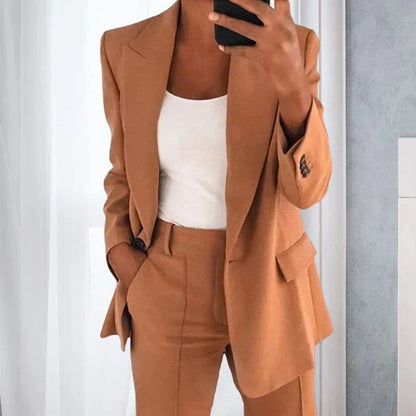 Mona Solid Women's Suit - Twee Delig Pak Dames