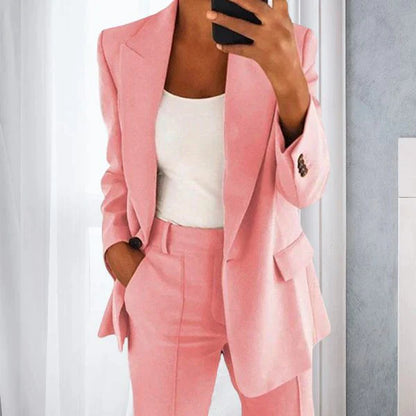 Mona Solid Women's Suit - Twee Delig Pak Dames