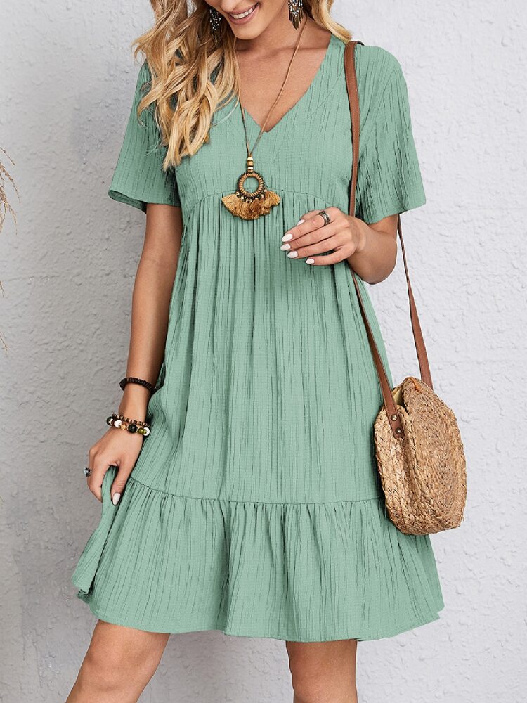 Claire - Casual losse jurk met V-halslijn
